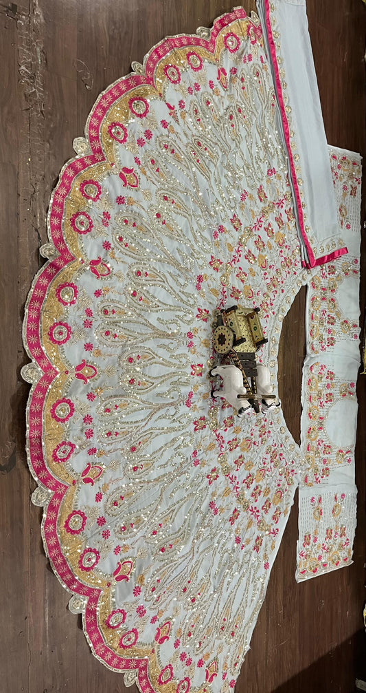 Party-wear Georgette Stone Sequins Embroidery Cut Work Lehenga Choli