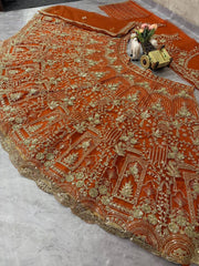 Engagement Special Soft Net  Coding Sequins Work Lehenga Choli