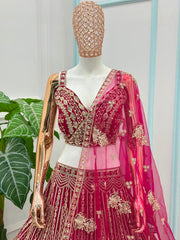 Royal Elegance Butterfly Net Sequins & Codding Embroidery Work Lehenga Choli