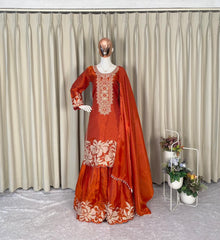 Wedding Special Outfit Jimmy Choo Sequence Embroidery Work Sharara