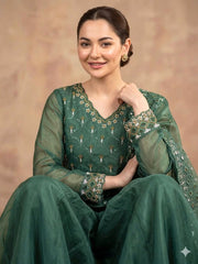 Beautiful Fendy Silk Beads With Sequence Embroidery Work Palazzo Set