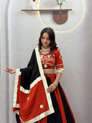 Navratri Special Cotton Gotapatti & Handwork Lehenga With Stitched Choli