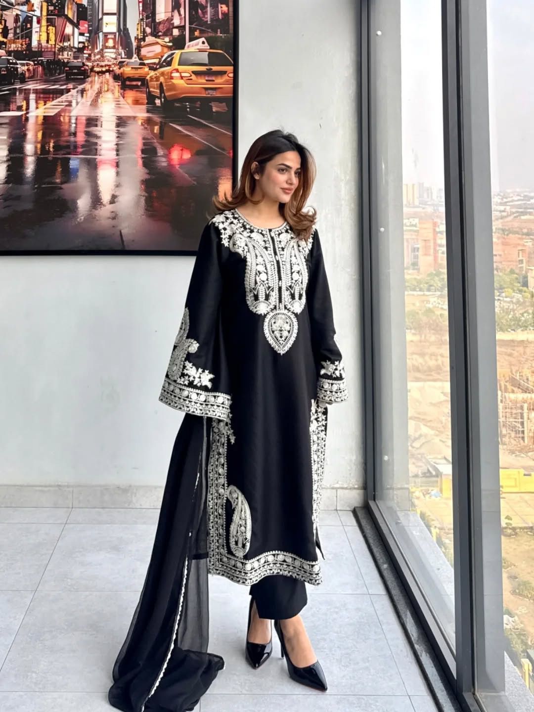 Beautiful Nylon Organza Silk With Embroidery Work Suit