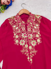 Tradition In Style With Georgette Multi-Thread Embroidery + Sequence Co-ord Set