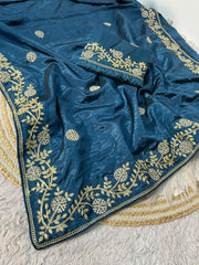 Beautiful Soft Shine Coding Sequence & Butti Work Saree