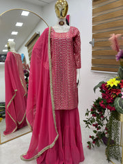Beautiful Party-wear Georgette Embroidery Sequence Sharara