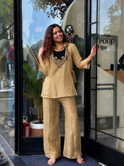 Beautiful Crunchy Silk Kurti Koti & Palazzo Set