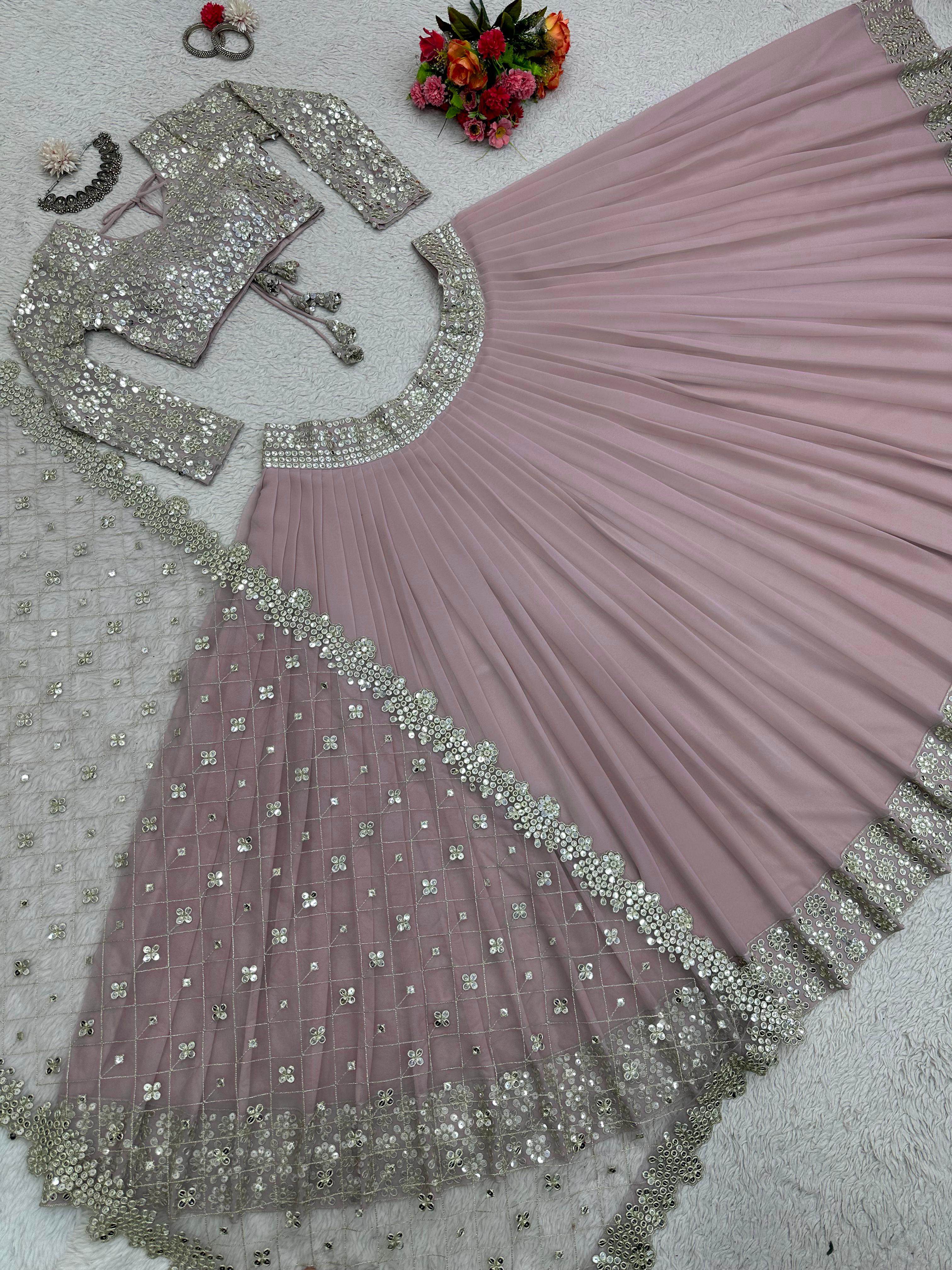 Unique Designer Georgette Sequence Work Lehenga Choli