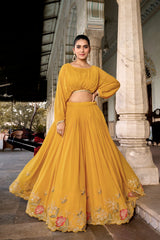 Attractive Georgette Embroidery Work Lehenga Choli