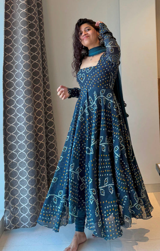 Beautiful Georgette With Digital Printed Work Gown