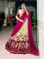 Beautiful Tasar Silk Kalamkari Printed Lehenga Choli