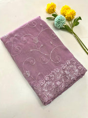 Beautiful Soft Organza Silk  Chex Waving Saree