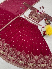 Beautiful Georgette Embroidery Work Lehenga Choli