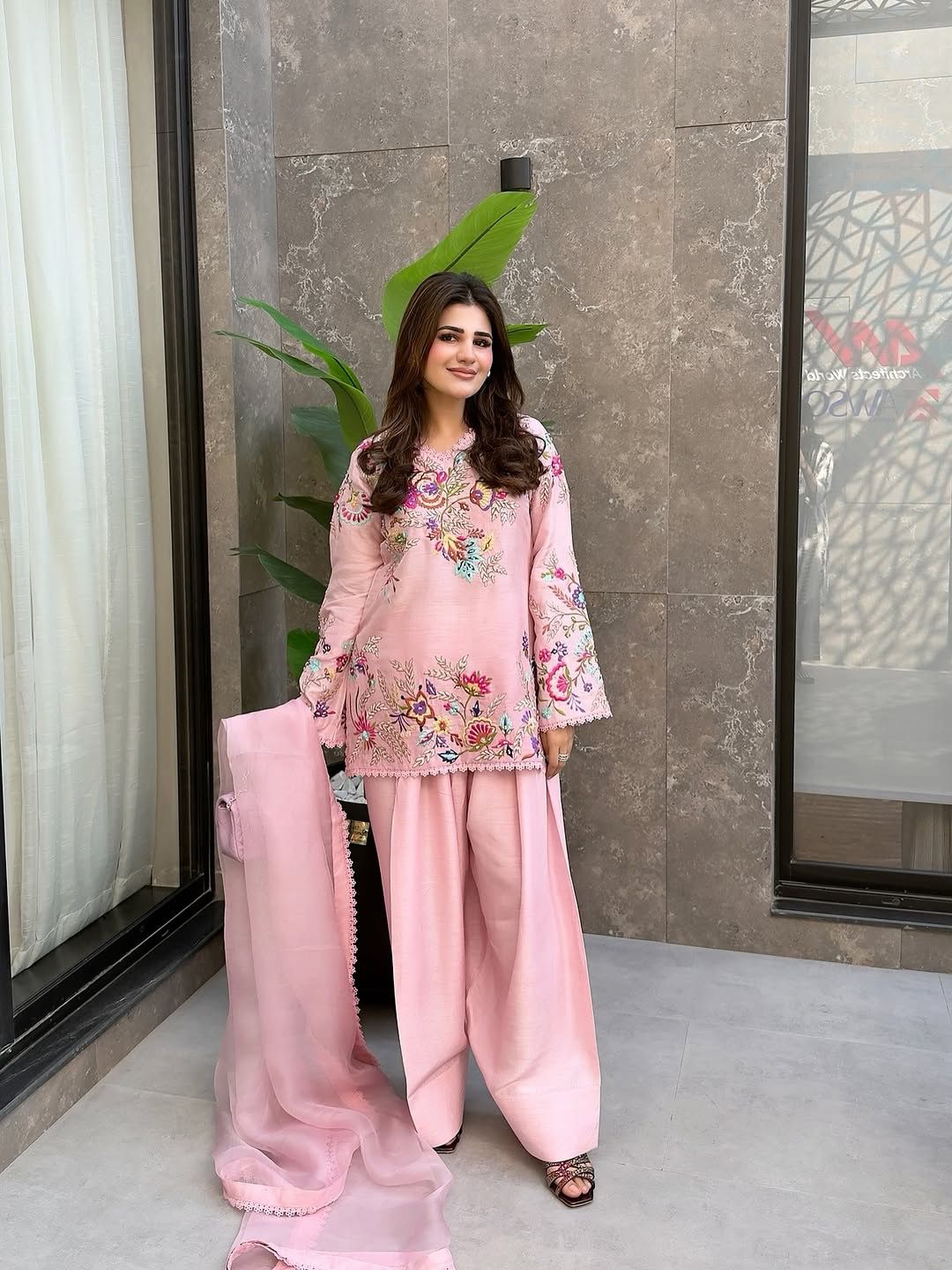 Beautiful Crape Silk Sequence Embroidery Work Salwar Suit