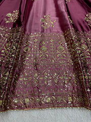 Beautiful Elegance Japan Satin Thread With Sequence Work Gown