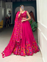 Radiate Charming Tussar Silk Floral Printed Lehenga Choli