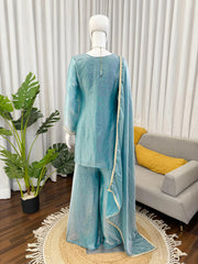 Elegant Fendy Silk Thread Sequence Work  Sarara Set