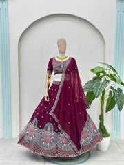 Beautiful Georgette Sequence & Thread Embroidery Work Lehenga Choli