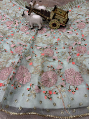 Festive Special Tabby Silk Pearl Embroidery Sequence Work Lehenga Choli