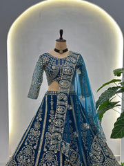 Beautiful Butterfly Net Sequins & Codding Embroidery Work Lehenga Choli