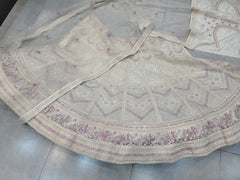 Fabulous White Colour Net Partywear Reception Special Lehenga Choli