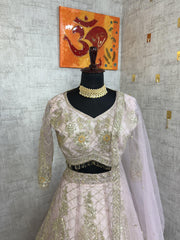 Party-wear Quality Soft Net Coding Sequence Work Lehenga Choli