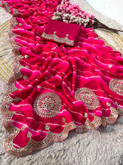 Beautiful Georgette Prisam Lehriya Designer Saree