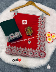 Beautiful Designer Star Georgette Multi & White Codding Sequence Work Saree