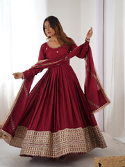 Trending Chinon Silk Thread With Sequence Work Gown