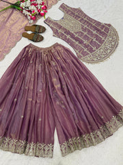 Beautiful Fendy Silk Sequence Embroidery Work Sharara