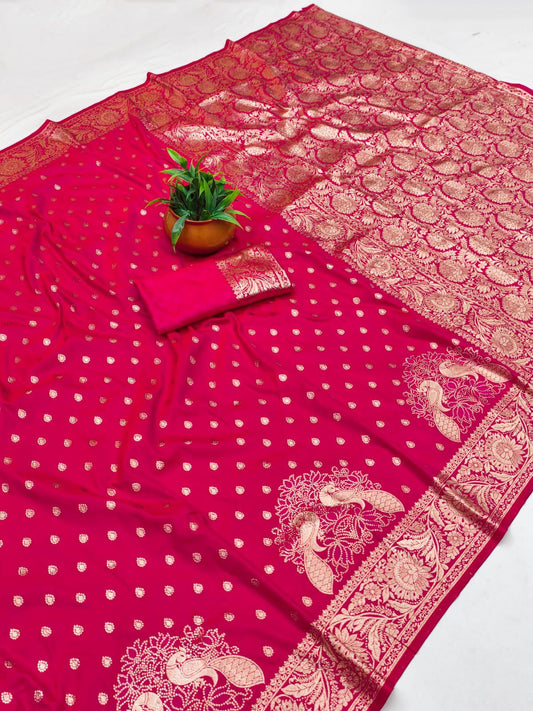 Beautiful Traditional Banarasi Rich Pallu & Border Saree