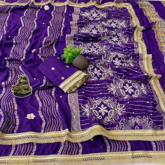 Beautiful Moti Katdana & Sequence Handwork Saree