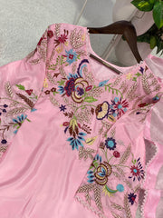 Beautiful Crape Silk Sequence Embroidery Work Salwar Suit