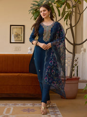 Beautiful Viscose Chanderi Embroidery With Beads Work Dress