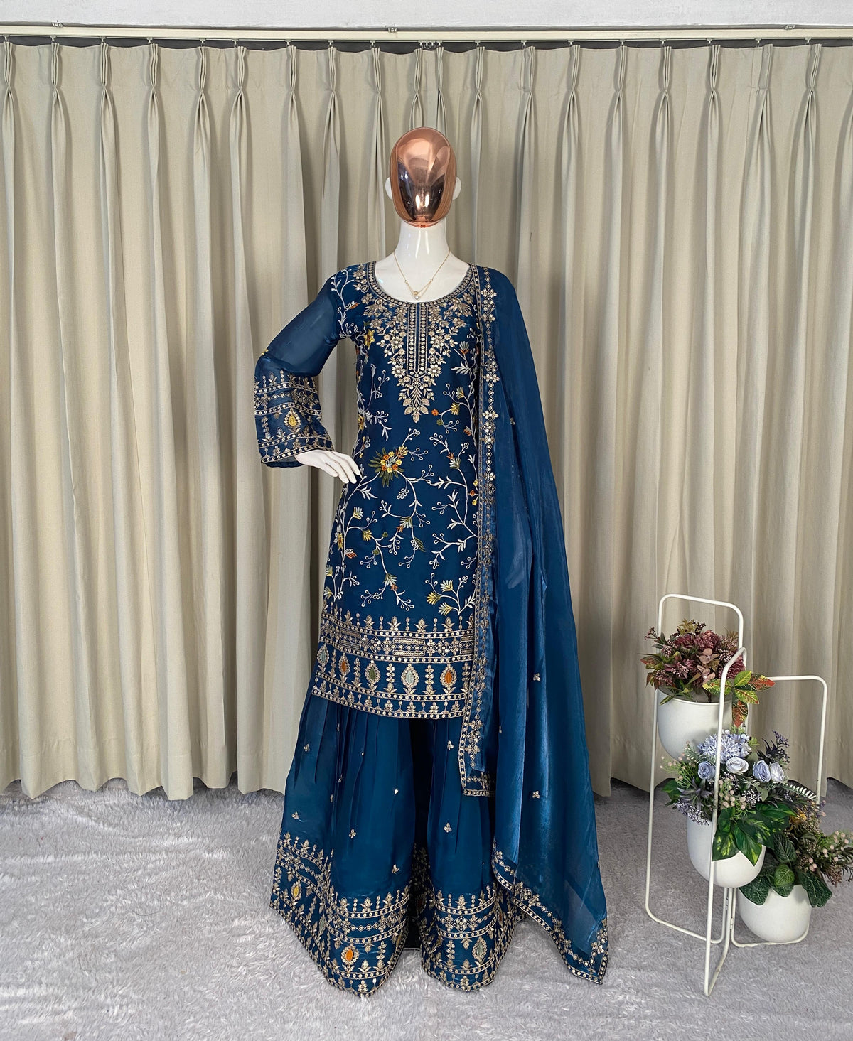 Party-wear Jimmy Choo Sequence Embroidery Work Sharara