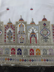 Beautiful Designer White Georgette Thread With Sequence Work Sharara