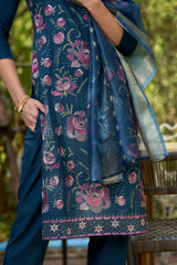 Elegant Straight Rayon Kurti Pant Dupatta Set