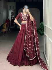 Attractive Rangoli Crush Sequence Embroidery Work Lehenga Choli