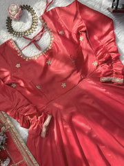 Festive were Chinon Silk Sequence Work gown