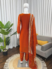 Designer Fendy Silk Sequence Work Salwar Suit