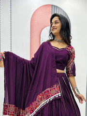 Navratri Special Pure Cotton Gamathi Work Lehenga Choli