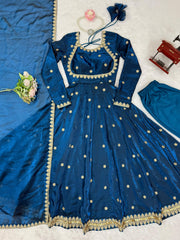 Party-wear Fendy Silk Coding With Sequence Work Gown