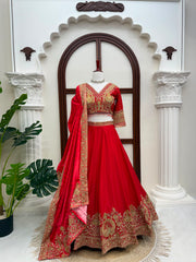 Wedding Designer Chinon Silk Coding Sequence Work Lehenga Choli