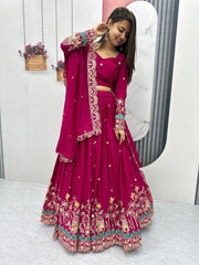 Festival Special Chinon Silk Embroidery & Sequence Work Lehenga Choli
