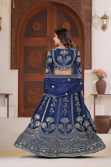 Party-wear Charming Chinon Silk Sequence & Zari Embroidery Work Lehenga Choli