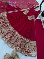 Beautiful Georgette Embroidery Sequence Work Gown