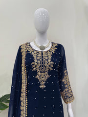 Festive Special Georgette Coding With Sequence Work Sharara Suit