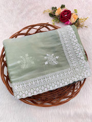 Jimmy choo Dual Colour Sequence Embroidery Work Saree