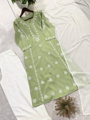 Summer Special Rayon Chikankari Embroidery Work Suit