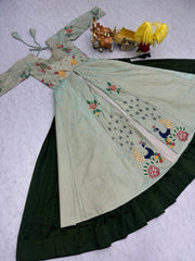 Wedding Special Satin Silk Embroidery Sequence Work Lehenga Choli